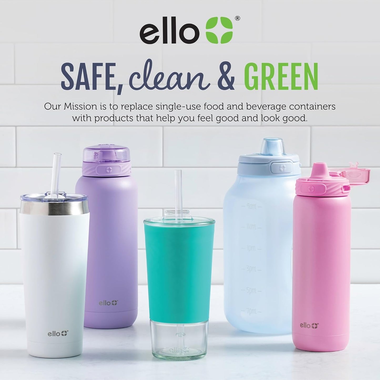 4-Pack 2 Ello Duraglass Cup Reusable Glass Container Jar with Leak Proof Lids and Protective Silicone Sleeves | Perfect