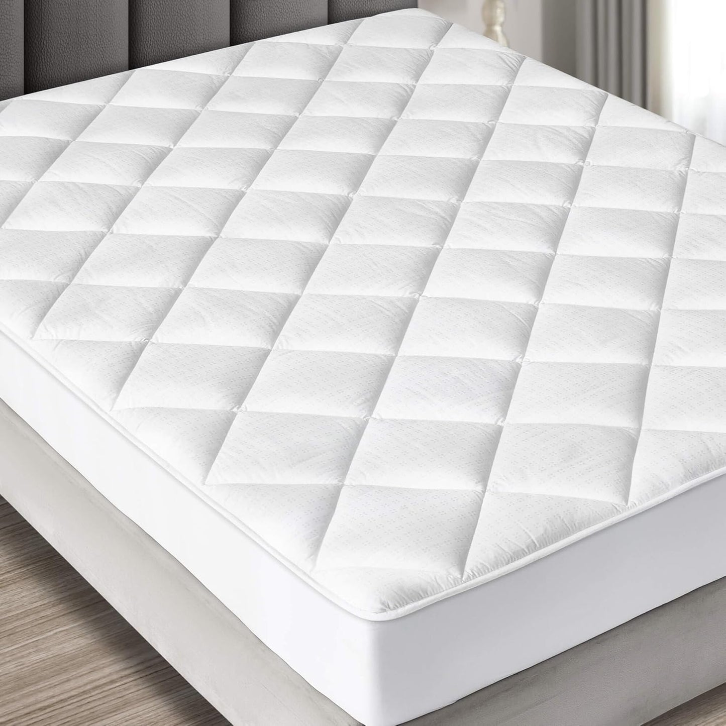 Maxi (33 75) Cot Size X Mattress Pad - Luxurious Cotton Sateen Mattress Protector - Soft, Comfortable, & Breatheable