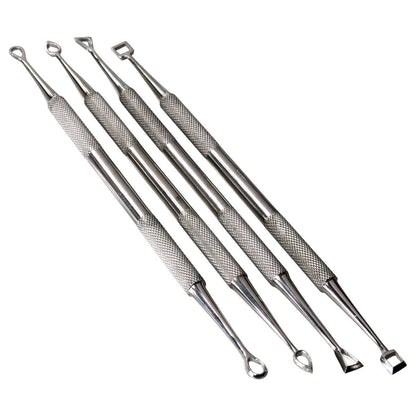 HTS 156C4 4 Pc Stainless Steel Hollow Tip Carver Wax & Clay Sculpting Tool Set