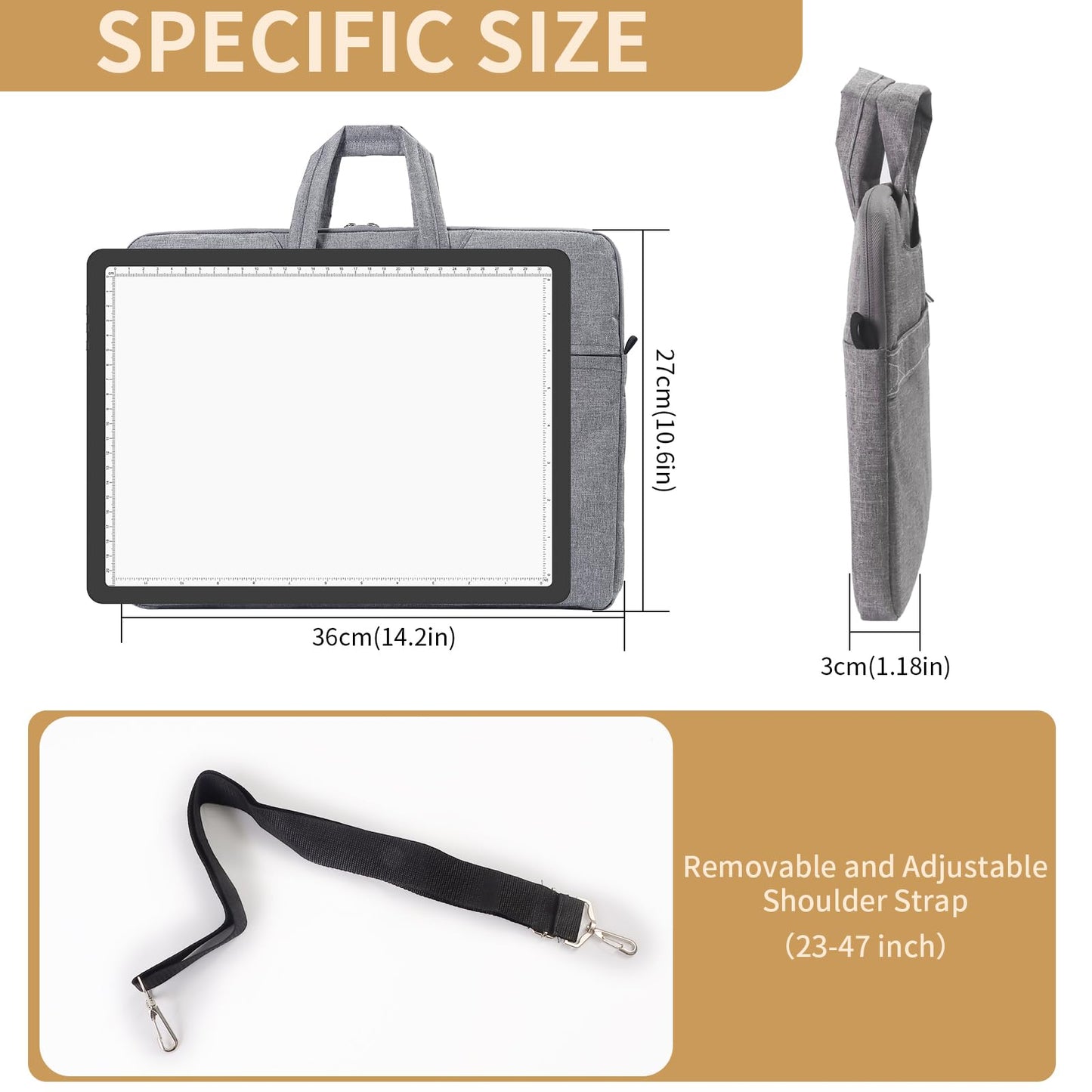 YINGWOND 9000LUX A4 Rechargeable Tracing Light Box with Padded Case,Wireless Diamond Art Light Board,Side Physical Buttons and Magnetic Portable Light Pad for Diamond Painting,Drawing,Sketching