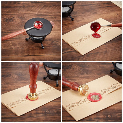 CRASPIRE 8 Pieces Wax Seal Stamp Handles Universal Thread Head Wooden Handle for Wax Seal Stamp Head Replacement