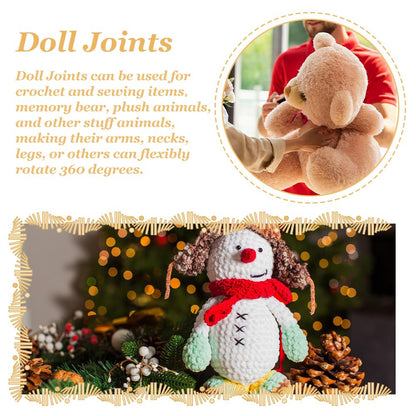 SUPERFINDINGS 16 Sets Doll Joints 40mm Safety Joints Movable Joint Plastic Joints for Amigurumi Crochet Animal Joints Body Joints with Washers Limbs and Head Joints for Soft Teddy Bear Making