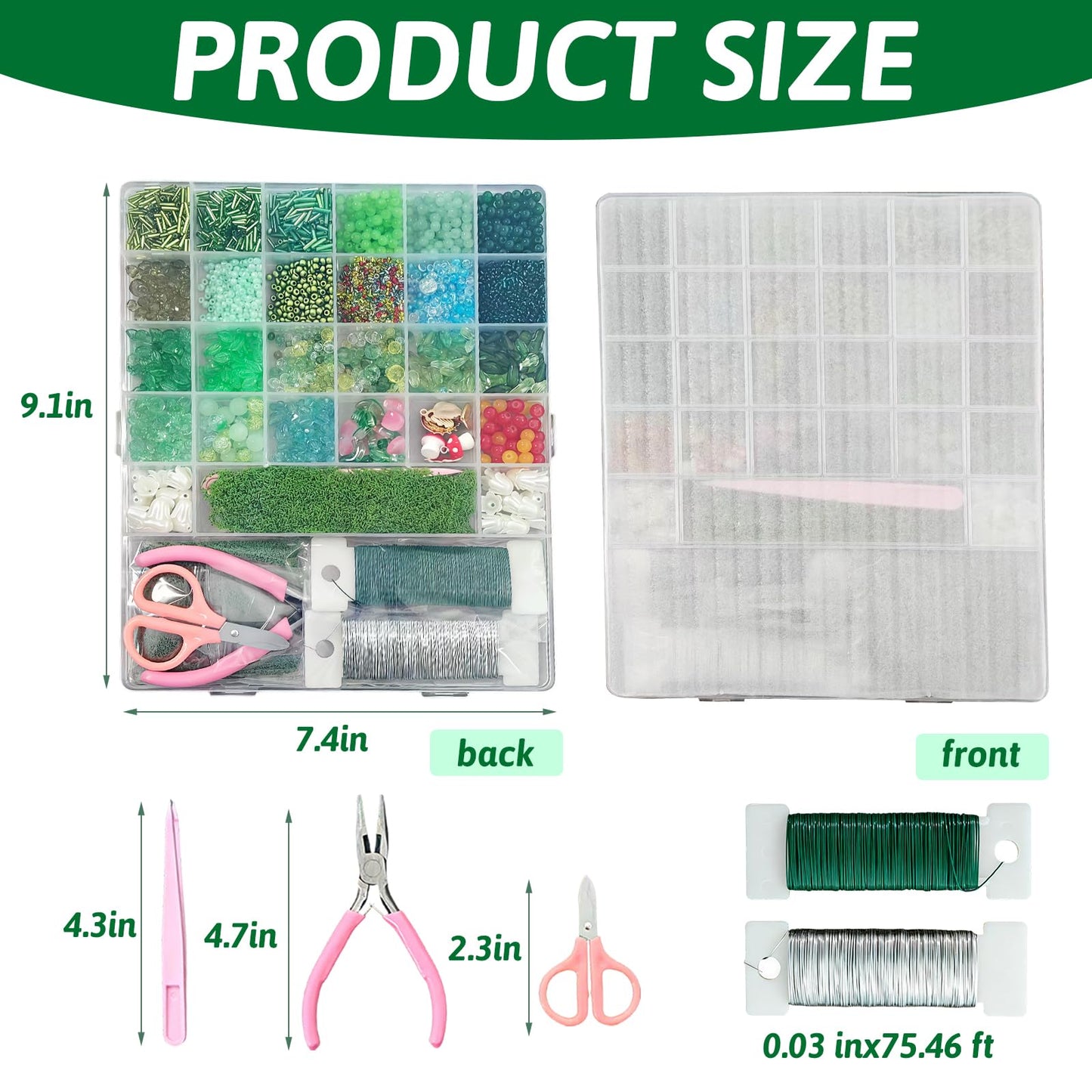 YLINKZORMA Green Glass Beaded Plant Kit, Forever Plant Beads Jewelry Making with Flower, Leaf, Crystal, Beaded Plant Crafting & DIY Handicrafts, Gift for Plants Enthusiasts