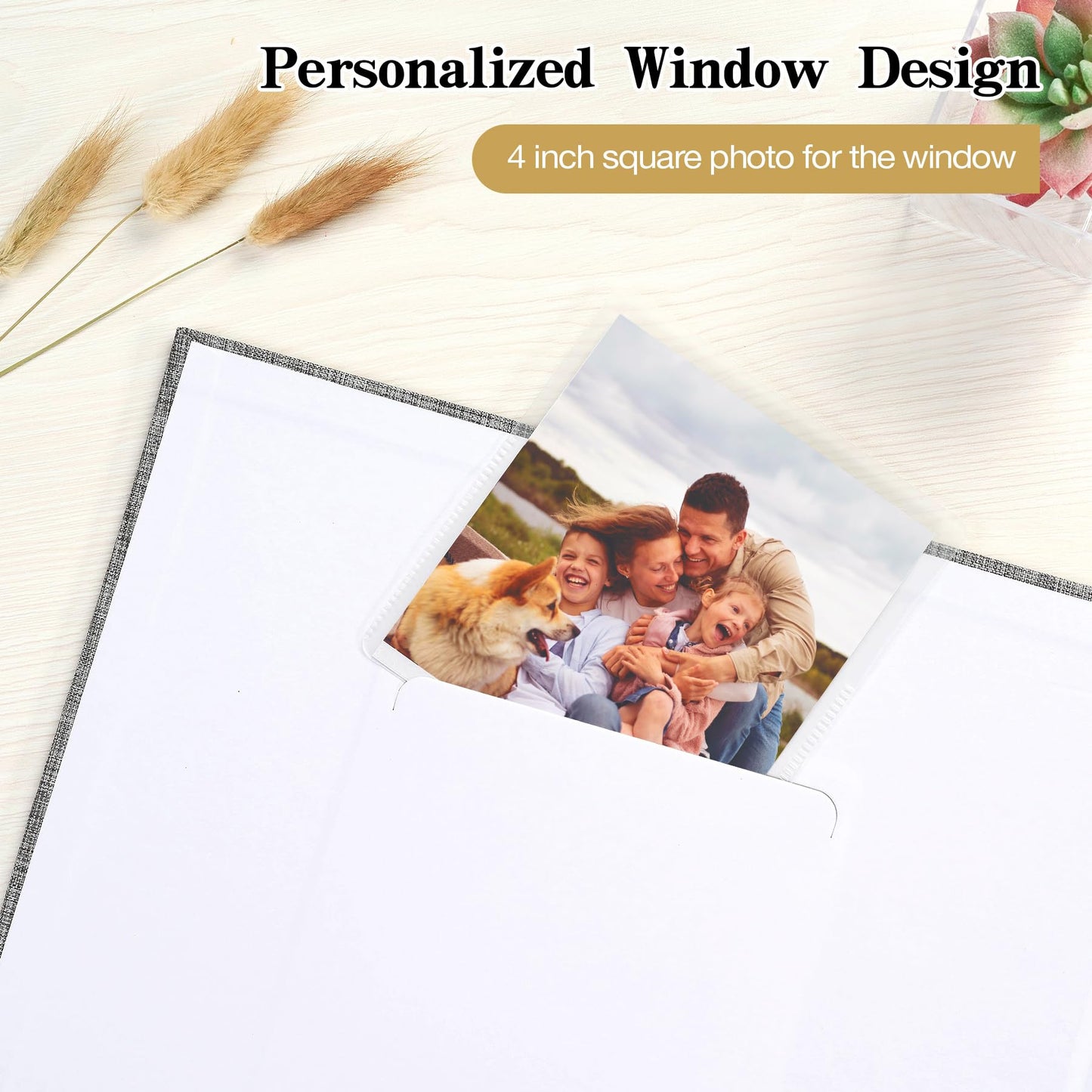 Mublalbum 12x12 Inch DIY Scrapbook Photo Album with 20 Plastic Sleeves 40 Pages Linen Cover 3 Ring Folder Binder for Wedding Baby Family and DIY Projects (Beige)
