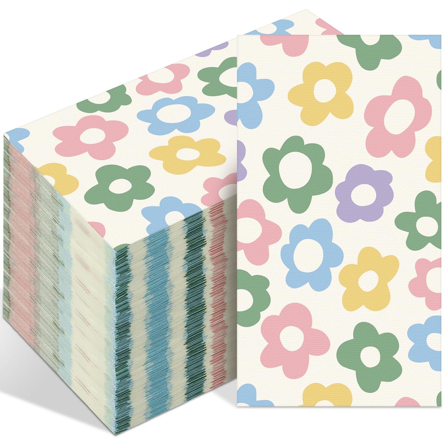Tinlade 100 Pcs Disposable Paper Hand Towels for Bathroom, Paper Guest Towels for Powder Room Disposable Dinner Napkins for Birthday Bridal Shower Tea Party Supplies Table Decor (Retro Flower)