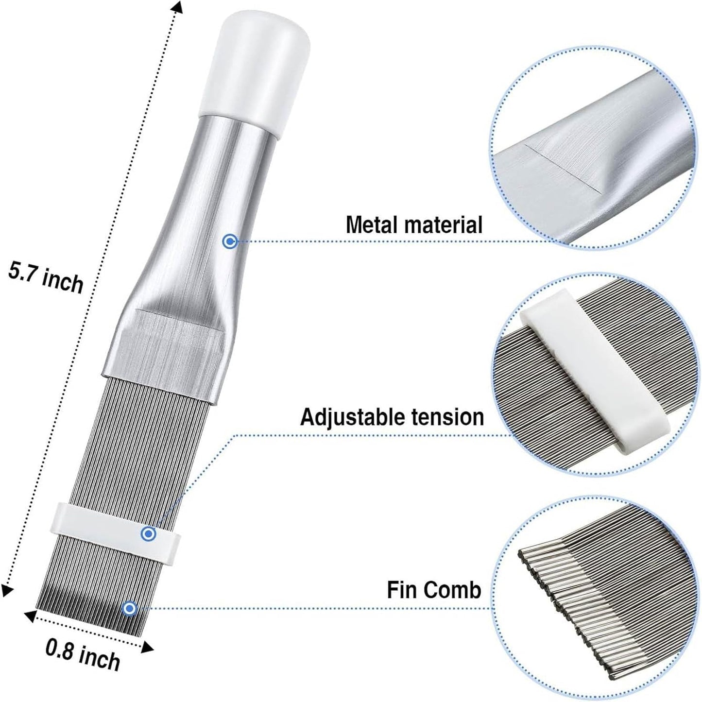 Air Conditioner Condenser Fin Comb Cleaner Kit 2Pcs, Stainless Steel Metal Fin Comb for Radiator Repair