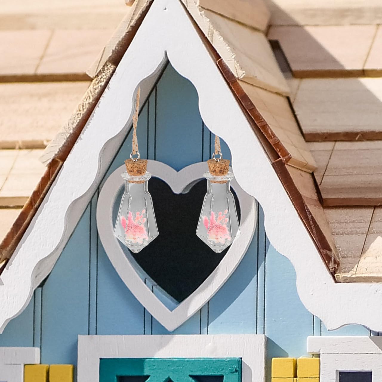 10 Packs Mini Glass Bottles with Corks Stoppers, Tiny Glass Wishing Bottles Small Vial Pendant for Wedding Birthday Party DIY Crafts Supplies
