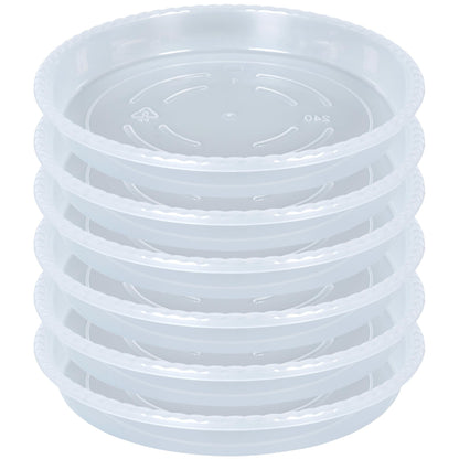 OVZILKI Plant Saucer 6 Pack of 12 inch, Clear Plastic Flower Plant Pot Saucer, Heavy Duty Plant Drip Trays Saucers for Indoor, Plant Water Tray for Planters