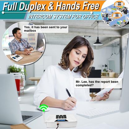 Intercoms Wireless for Home Upgraded, Hands Free Intercom 5300ft, Real-Time Two Way Intercoms for Home with Group Call, Full Duplex Wireless Intercom System for Business Office(4 Pack)