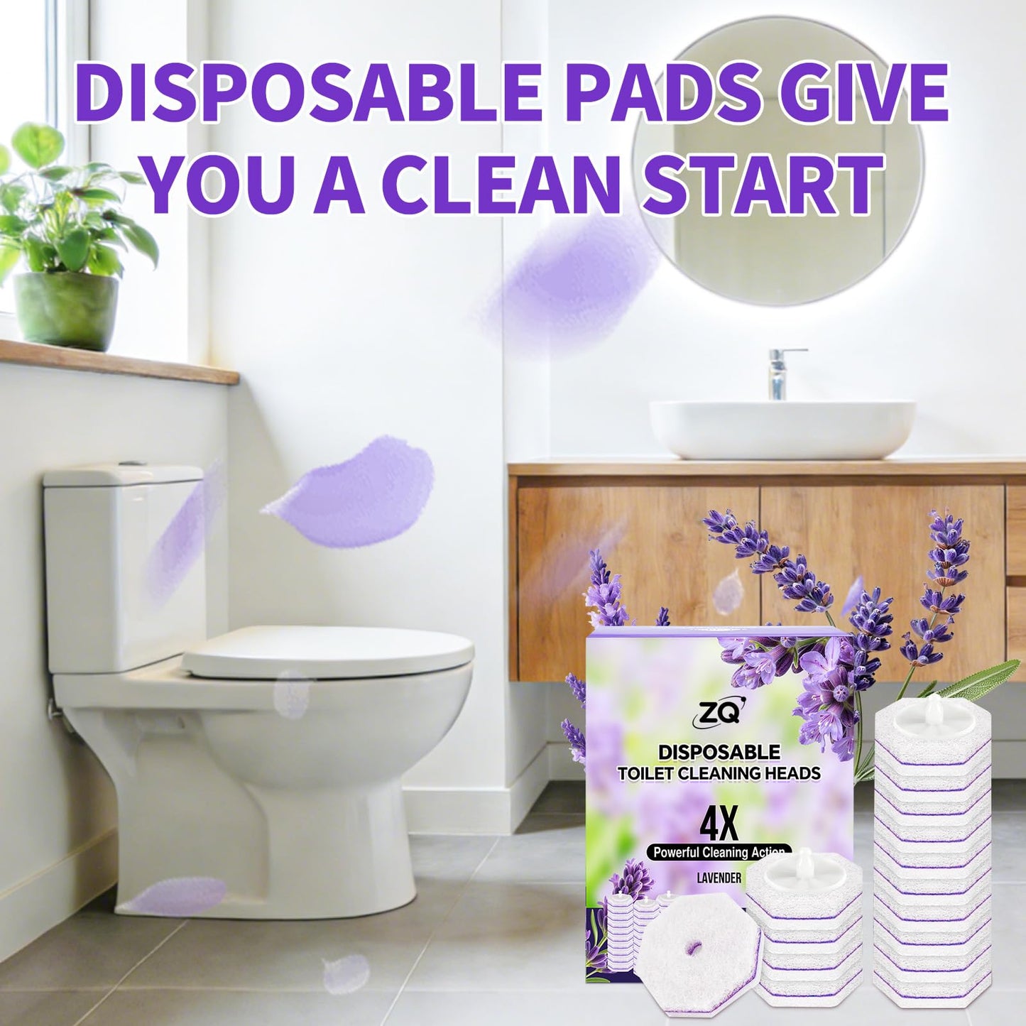 80 Count Toilet Bowl Wand Refills for Clorox, Disposable Toilet Brush for Clorox Wand Cleaning System, Upgrade Toilet Bowl Cleaner Refill Pads for Closestool Cleaning,No Falling Apart,Light Scent