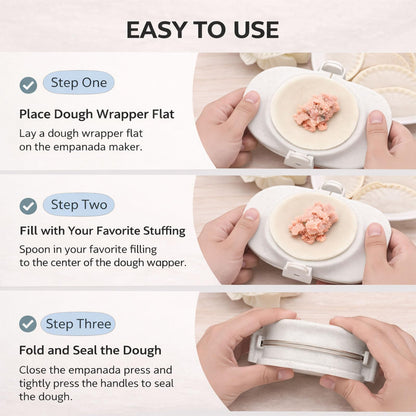 Dumpling Maker Set with Dough Cutter, Easy One-Press Dumpling & Pastry Press Mold for Home Cooking, No Leaking, Secure Seal, 3 Sizes (4", 3", 2.6")