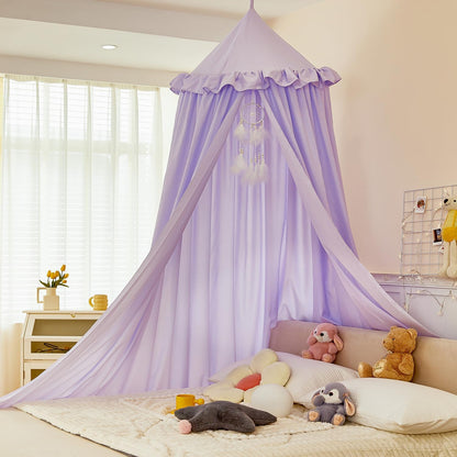 dix-rainbow Princess Decor Canopy for Kids Bed, Soft and Durable Bed Canopy for Girls Room Tent Canopy Dreamy Mosquito