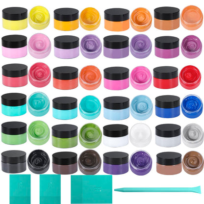 BOOLOOEN 24 Chalk Paste Paint, Chalk Art Paste for Drawing on Wooden Boards and T-Shirts