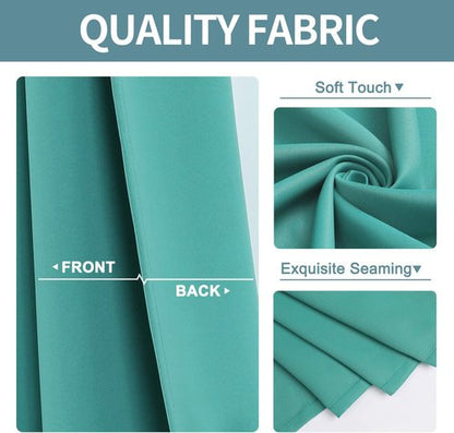 ChrisDowa Blackout Curtains - Thermal Insulated Room Darkening Panels, 90 Inches Long, Teal (Set of 2)