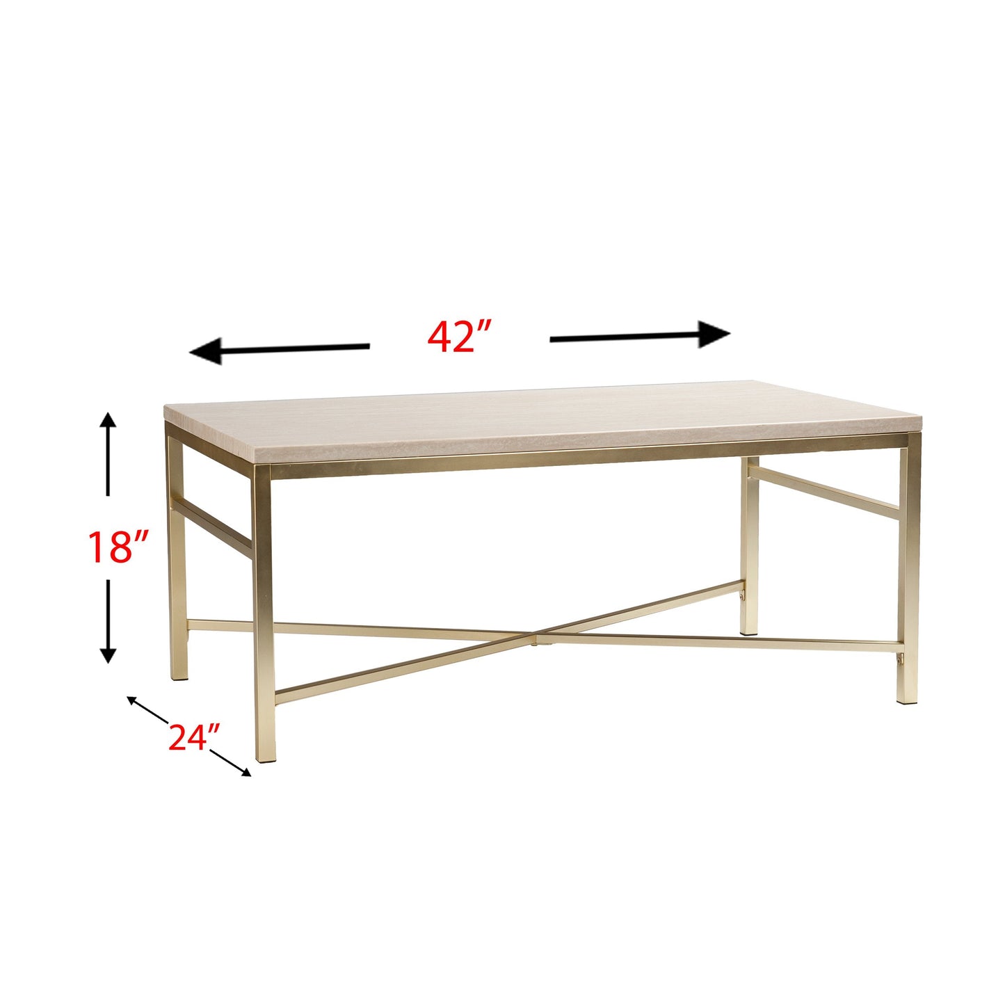 SEI Furniture - Orinda Faux Stone Cocktail Table - Travertine - Transitional Design, Finish - Ideal for Living Room, Family Room (CK3940)