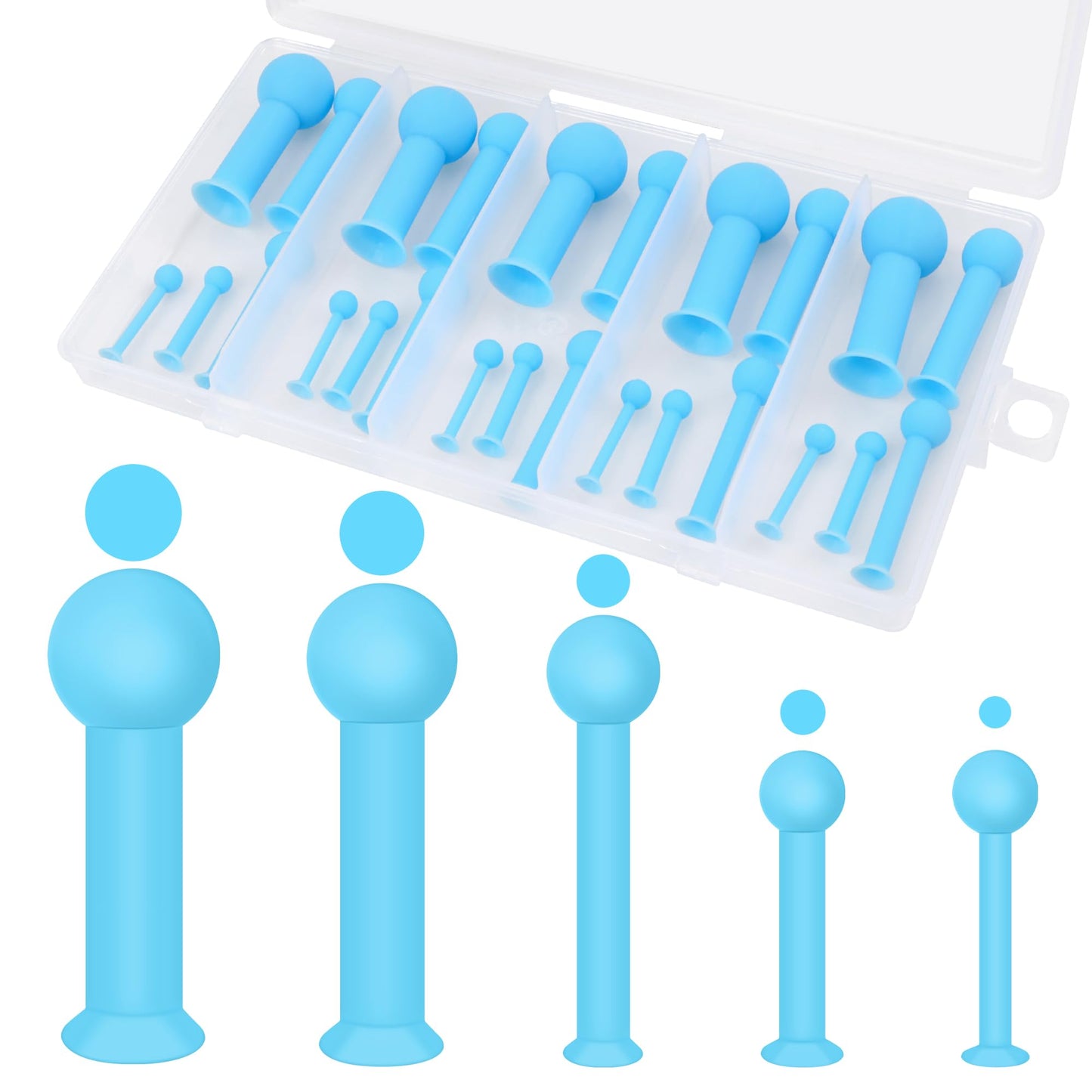 25 PCS Hole Maker for Resin - 5 Sizes(2/3/4/6/8mm), AHIER Suction Silicone Holes Tools Without Drilling for Epoxy & UV Resin Molds Tools for Making Jewelry, Keychain, Earring, Pendant DIY Craft