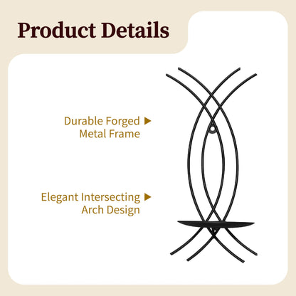 SEICASAYA Wall Sconce Candle Holder Set of 2, Modern Forged Metal Iron Decorative Wall Art for Living Room (Black)