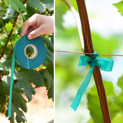 TELENT OUTDOORS Stretch Tie Tape - 150 Feet x 1/2" Wide Green Garden Plant Support | Durable Vinyl for Climbing Plants