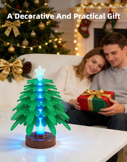 Silicone trivet tree Placemats, Tree Trivet Set-6pcs Trivets for HotDishes with Stand, Wooden-Style Tree Trivet Look, Non-Slip Washable Trivet, Trivets with RGB Light, Tree Pot Holder for Various dish