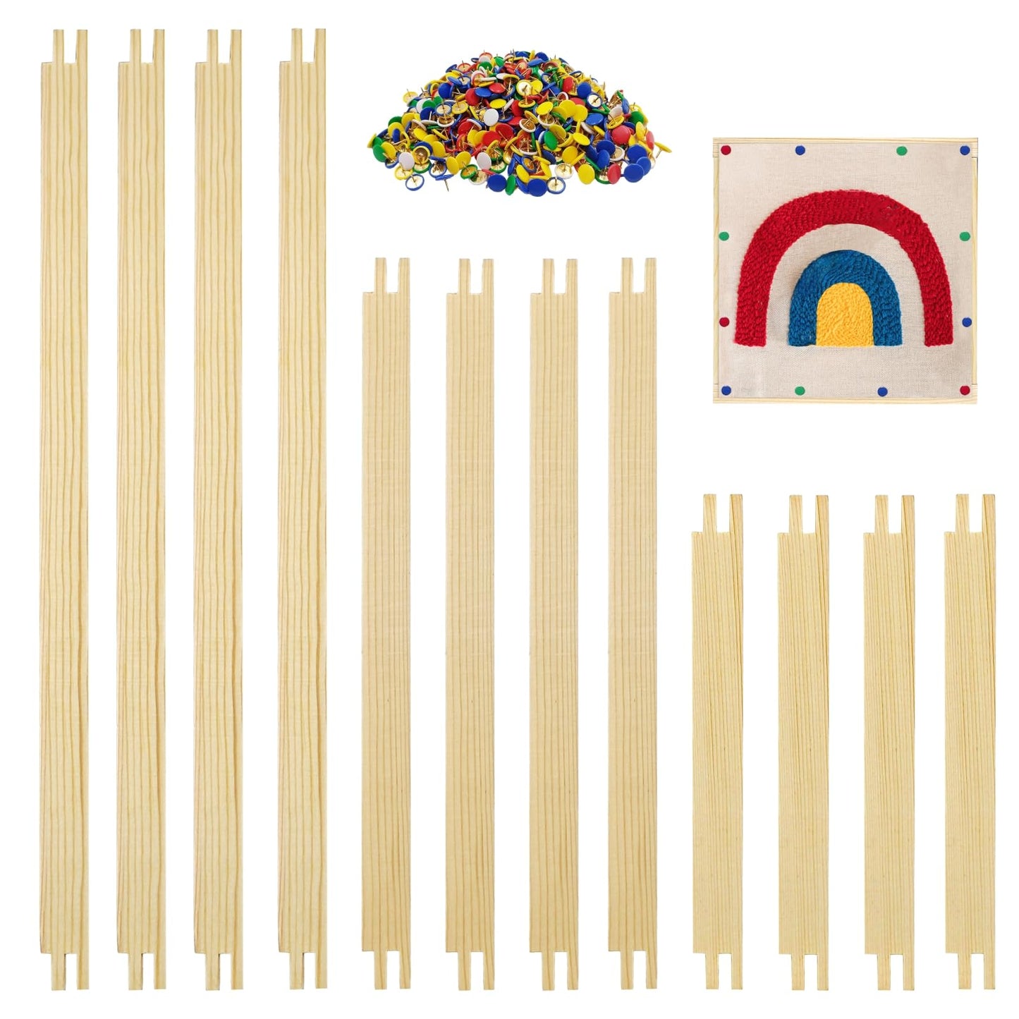 6 Sets Stretcher Bars for Needlework with 100 Tacks for Women's Birthday Gifts,3 Sizes(8,12,16 Inch) 12pcs Wooden Canvas Splicing Stretcher Bars Needlepoint Embroidery Stitch Frame Set for Crafts Art