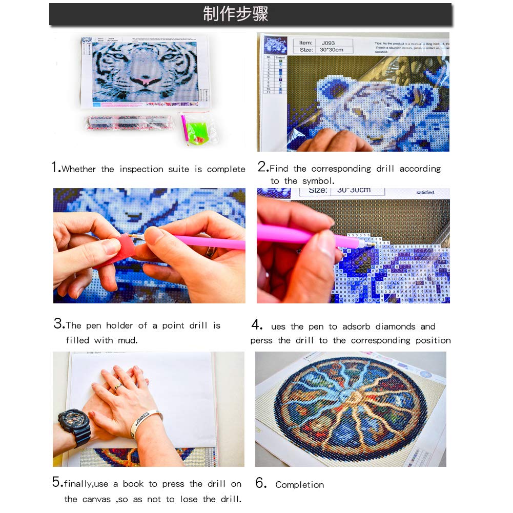HUANNY DIY Up Diamond Painting Kits, 5D Premium Diamond Art, Embroidery Kit for Beginners Easy