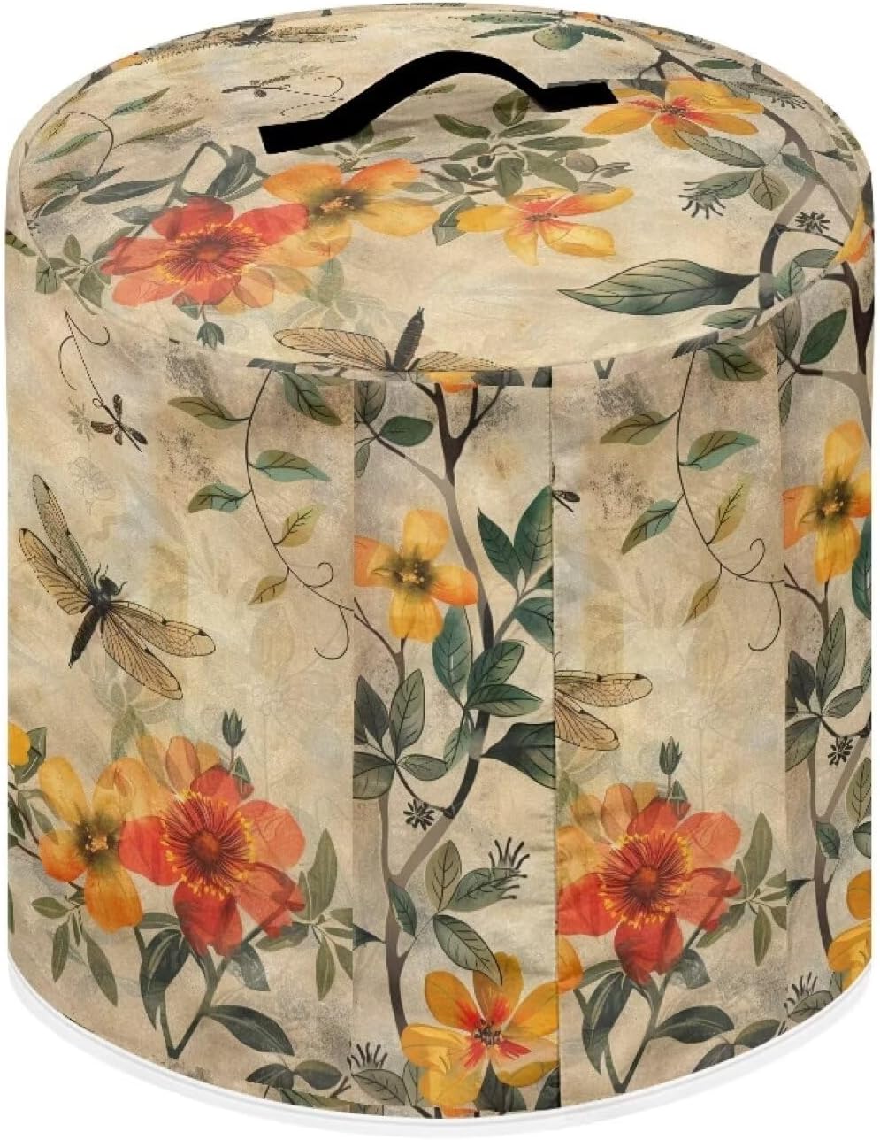 Floral Dragonfly Rice Cooker Cover, Waterproof 3 Quart Dust Cover for Kitchen Appliance Accessories