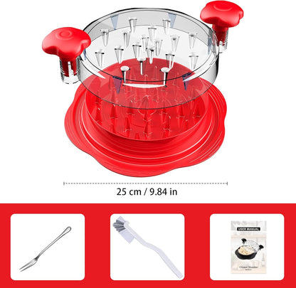 SURETIVIAN Chicken Shredder - Ergonomic Meat Shredder Tool with Brush & Fork | BPA-Free, Red