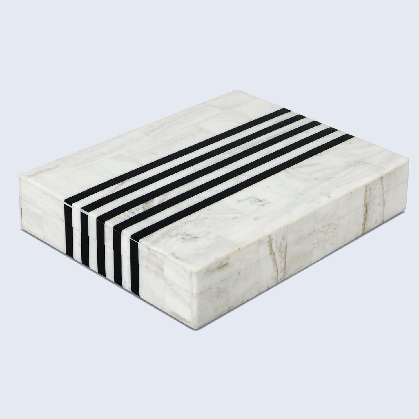 12 6 2 Handicrafts Home Large Decorative Storage Box with Lid Black White Modern Storage Box, Remote Control Organizer