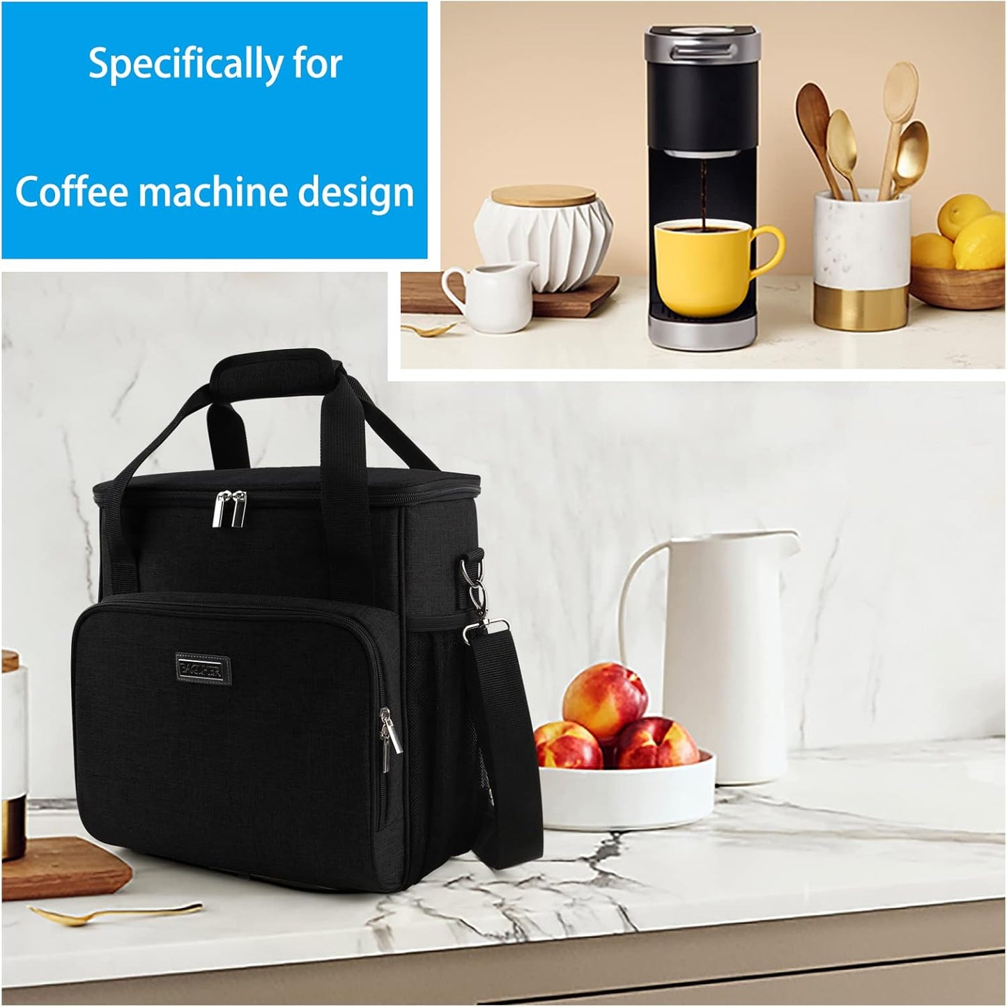BAGLHER Coffee Maker Storage Bag | Waterproof Travel Carrying Organizer Case for Kering Coffee Machines and