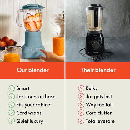 Bella 10-Speed Countertop Blender - Juicer & Smoothie Maker with 48oz Capacity, Slim Design, Dishwasher Safe