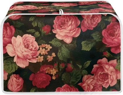 Flower Peony Toaster Cover 4 Slice, Dustproof Bakeware Cover for Small Appliance Decoration Accessories