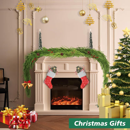 Norfolk Pine Garland - 9 Ft Realistic Faux Pine for Holiday Decor | Perfect for Mantle & Table