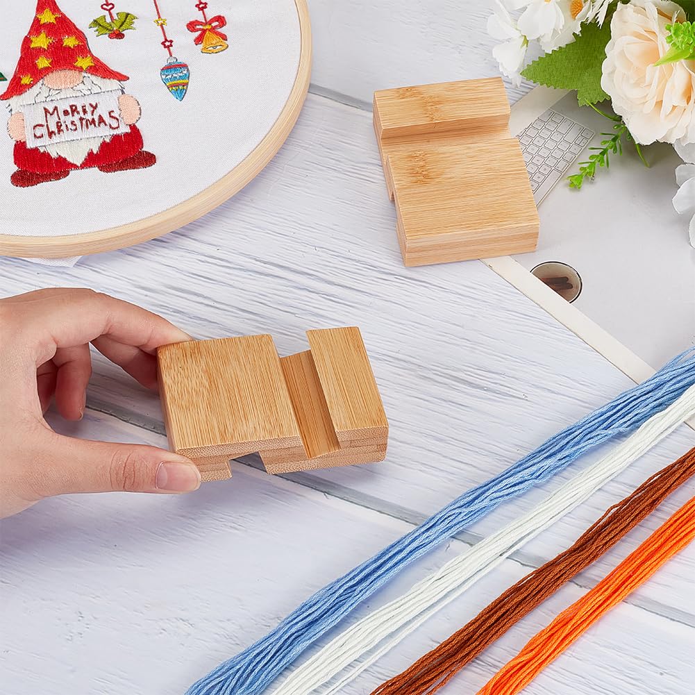 OLYCRAFT 4Pcs Embroidery Hoop Wooden Base Embroider Hoop Base 2.1x3.1 Inch Embroidery Hoop Easels Rectangle Embroidery Display Stand Cross Stitch Hoop Accessories Decor