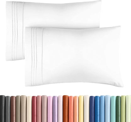 King Pillow Cases by [Brand Name] - Ultra Soft Hotel Quality Covers | Wrinkle-Free, Stain Resistant - 2 Piece Set - White