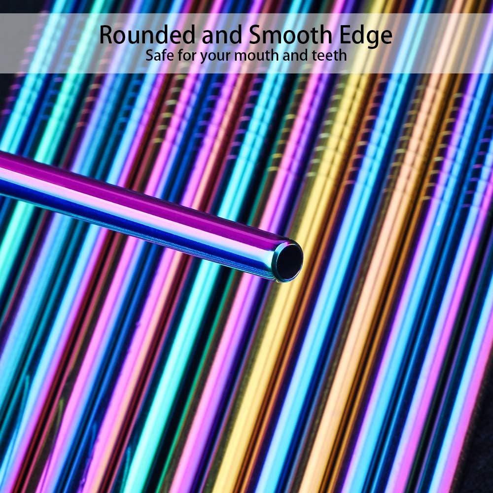 [30 PCS] Value Pack Metallic Reusable Stainless Steel Straws, Tomorotec Home Metal Straw Sets with Brushes