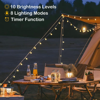Minetom Globe String Lights - 33 Ft 100 LED Fairy Lights with Remote & 8 Modes | Warm White Decor for Patio, Garden, Wedding