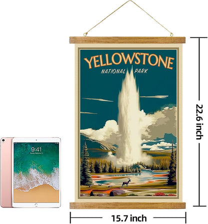 ABoby Vintage Yellowstone National Park Posters - Retro Travel Wall Art for Home & Office - Framed & Ready to Hang