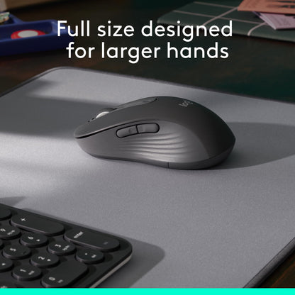 Logitech Wireless Mouse Signature M650 L Full Size - Large Hands, 2-Year Battery, Silent Clicks, Customizable Buttons, Bluetooth, PC/Mac/Chromebook - Black, Right-Handed, Large