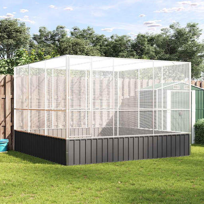Logeirevo Galvanized Steel Large Flight King Bird Cage, Steel Outdoor Aviary, Outdoor Indoor Large Bird Cage Aviary Pet House for Cockatiels African Parakeets, 122.4"x120.9"x83.5",-522