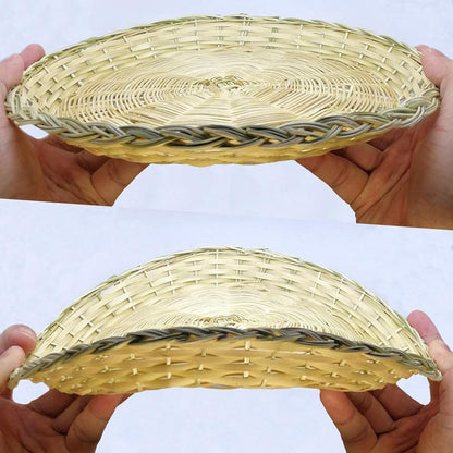 BB HOME, ZHONGER BHO Hand Weave Bamboo Paper Plate Holder, 10in Set of 4 for Picnic & Daily Dining
