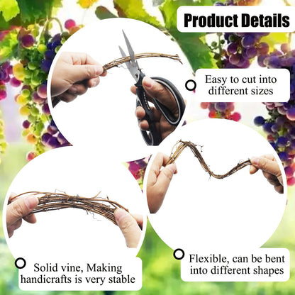 15 Feet Grapevine Garland DIY Crafts Natural Grapevine Twig Vines, 3 PCS Vines Garland Wreaths for Wedding Christmas House Holiday Door Vase Wall Decor