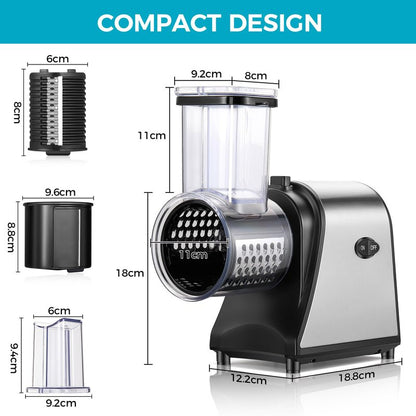 250W Electric Cheese Grater, Salad Maker for Home Kitchen Use, Cheese Grater Electric for Cheeses, Fruits, and Vegetables
