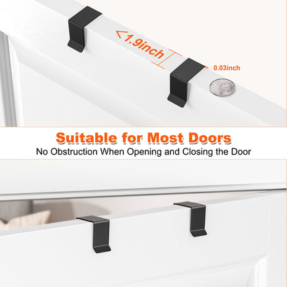 Aquzee Heavy Duty Pantry Door Organizer, 6-Tier Over the Door Pantry Organizer, 2 IN 1 Hanging Wall Mount Spice Rack, Adjustable Baskets, Spice Organization for Cabinet Kitchen Closet