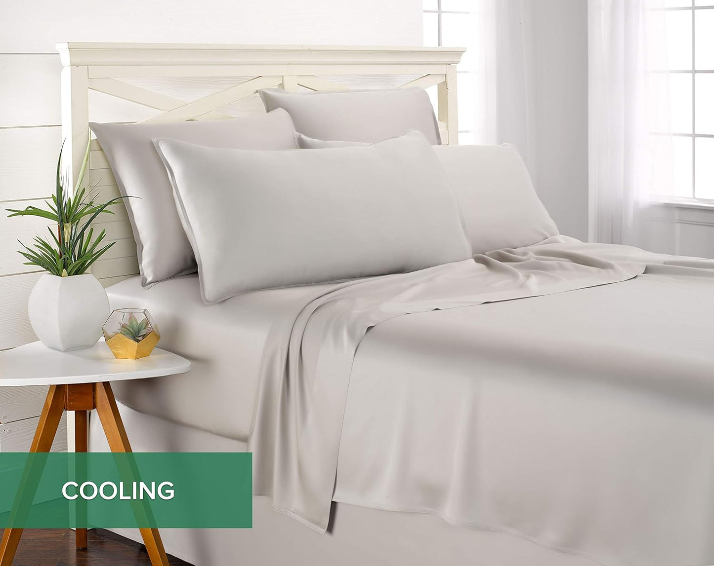Pure Bamboo Twin Sheets - Luxuriously Soft 100% Organic Viscose Bed Sheet Set | Silver Pearl Color