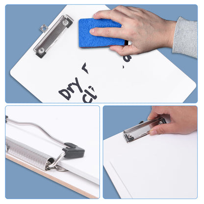 Dry Erase Clipboard 10 Pack, Clip Boards 9"x12" Whiteboard Clipboards Bulk Double Sided White Board for Classroom, Students, Office & School Supply