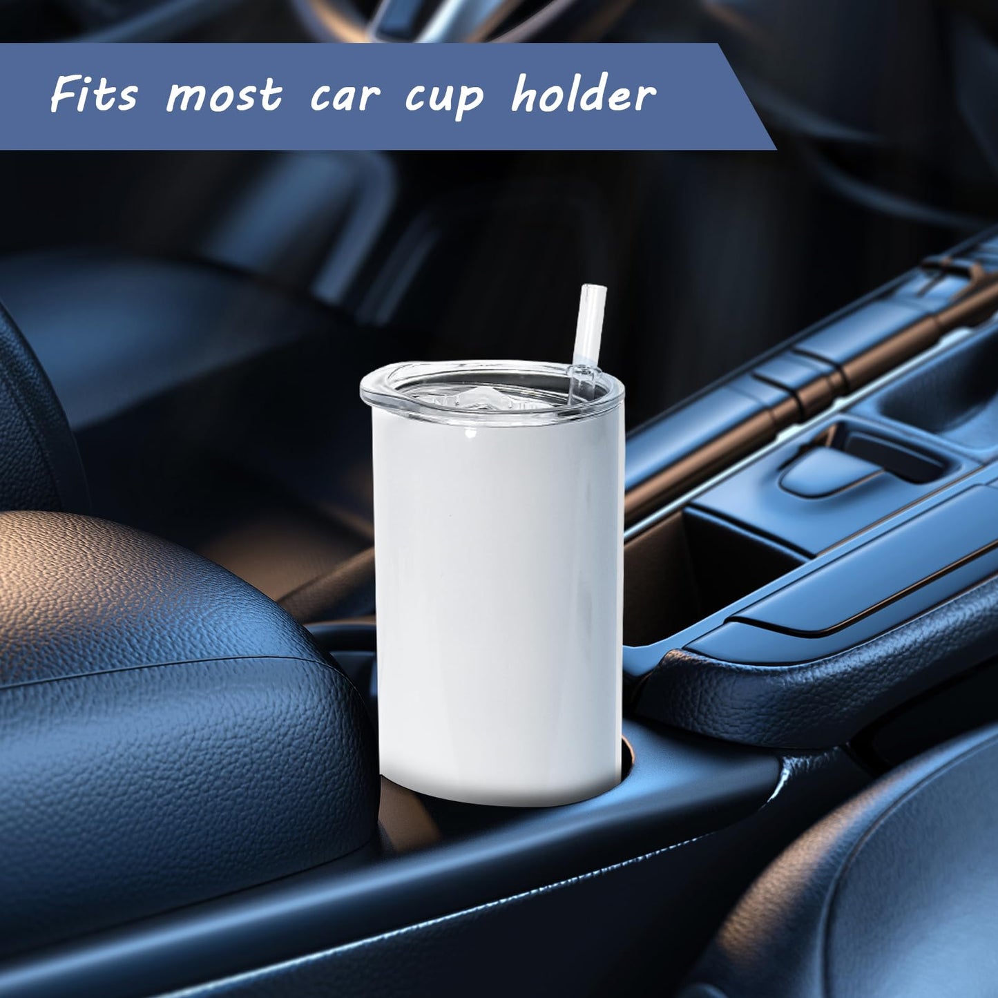 AGH 10 Pack Sublimation Tumblers Blank 20 OZ Straight Skinny Tumbler with Straw, Stainless Steel Double Layer Insulated Mug, Individually Box, Travel Tumblers