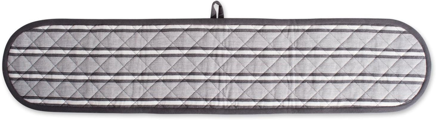 DII Double Strip Chef Kitchen Cooking & Baking Collection, Double Oven Mitt, 35x7.5, Mineral Gray