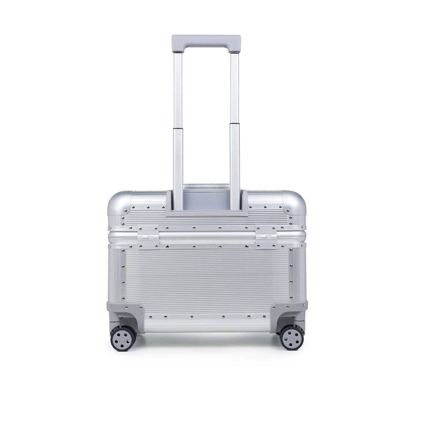 Perle Path All Aluminum Rolling Camera Case, Pilot case, Camera roller bag, Carry on, Hard Shell Photography Equipment suitcase with 4 Wheels and Telescopic Handle (Silver(with camera bag inside))