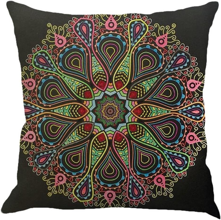 Set 4 18 18 Jartinle of Retro Red Floral Mandala Compass Medallion Bohemian Pillow Covers Boho Decor Hippie Ethnic