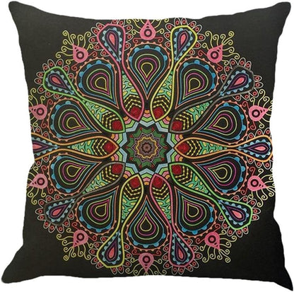 Set 4 18 18 Jartinle of Retro Red Floral Mandala Compass Medallion Bohemian Pillow Covers Boho Decor Hippie Ethnic